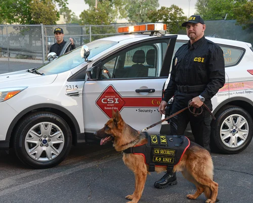 CSI Security armed patrol unit responding to a security alarm activation.